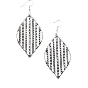 Silver and gray  earrings